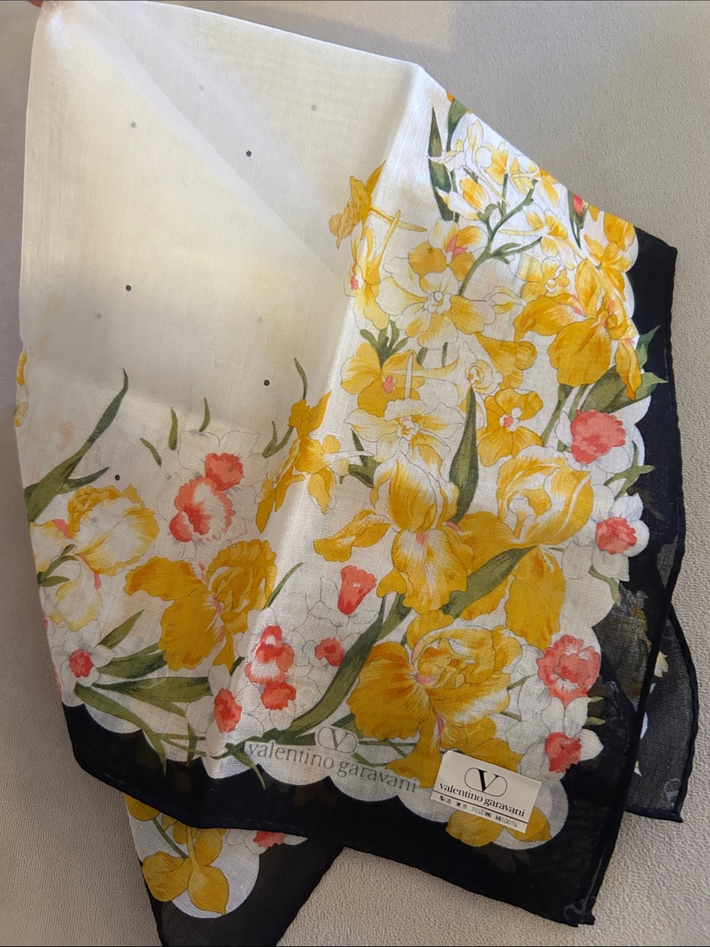 Valentino Garavani Floral Cotton neckerchief, bag or hair accessory NWT - Picture 6 of 7